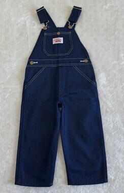 NWT VTG Round House Size 3T Blue Denim Overalls Playwear #7 Zipper Fly